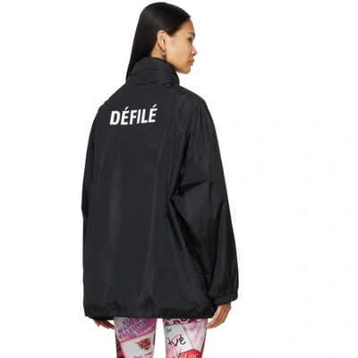 Balenciaga Black Raincoat With Logo Print | ModeSens