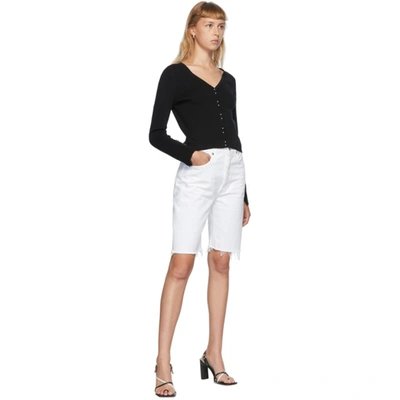 Shop Agolde White Denim 90s Mid-rise Loose Shorts In Candid