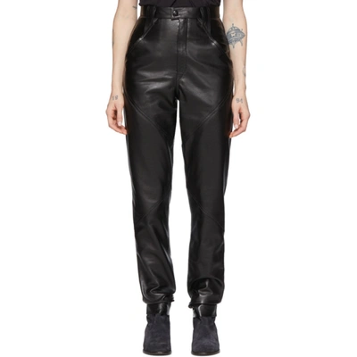 Shop Isabel Marant Black Leather Xenia Pants In 01bk Black