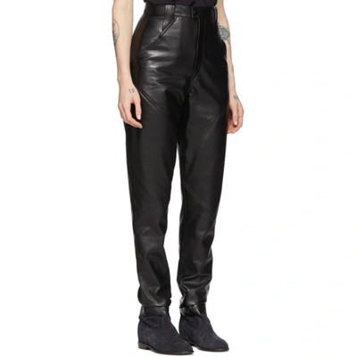 Shop Isabel Marant Black Leather Xenia Pants In 01bk Black