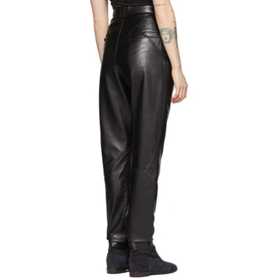Shop Isabel Marant Black Leather Xenia Pants In 01bk Black