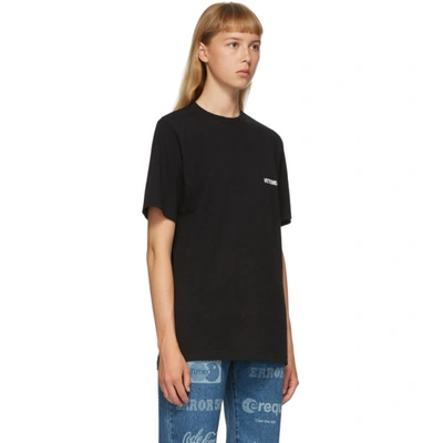 Shop Vetements Black Logo Front Back T-shirt