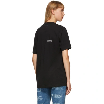 Shop Vetements Black Logo Front Back T-shirt