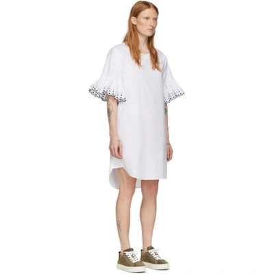 Shop See By Chloé White Poplin Frill Dress In 101 White