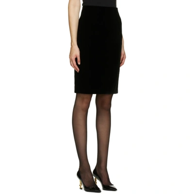 Shop Saint Laurent Black Velvet Skirt In 1000 Black