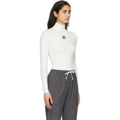 Shop Alexander Wang T White Turtleneck Bodycon Top In 104 Soft Wh