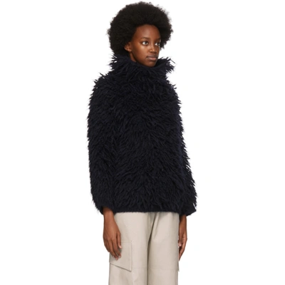 Shop Stella Mccartney Navy Alpaca Fuzzy Sweater In 4101 Ink