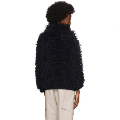 Shop Stella Mccartney Navy Alpaca Fuzzy Sweater In 4101 Ink