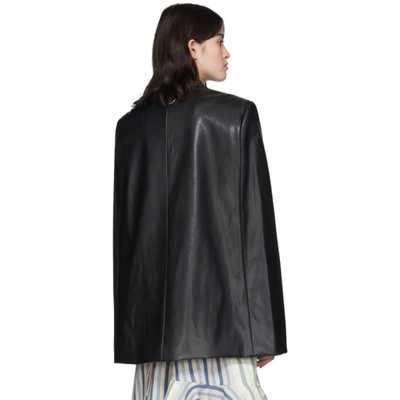 Shop We11 Done Black Faux-leather Cape Blazer