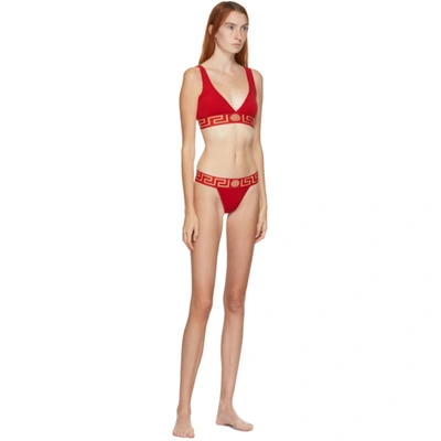 Shop Versace Red Medusa Thong In A1203 Rosso