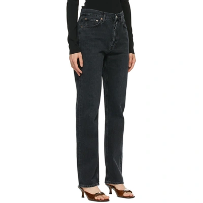 Shop Agolde Black Lana Low-rise Vintage Straight Jeans In Haywire