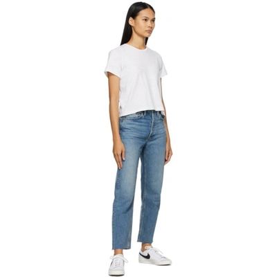 Shop Re/done Blue High-rise Stove Pipe Jeans In Medium Vain
