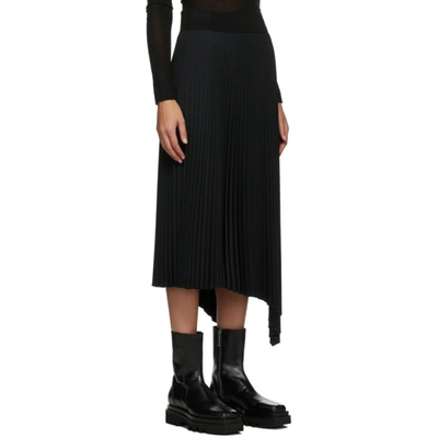 Shop Joseph Black Swinton Pleated Ribbed Skirt In 0010 Black