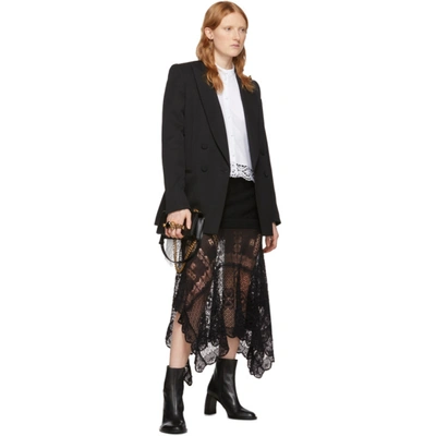 Shop Alexander Mcqueen Black Patchwork Lace Knit Skirt In 1000 Black