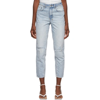 Shop Ksubi Blue Ripped Pointer Jeans In Karma Slash