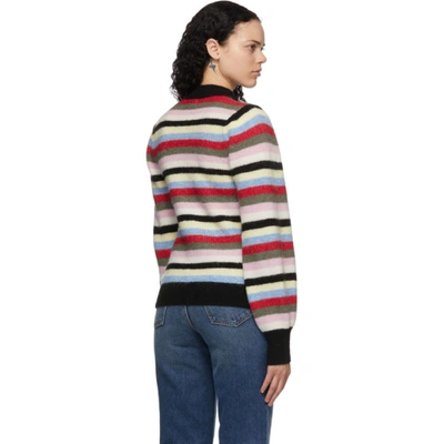 Shop Ganni Multicolor Wool & Alpaca Striped Sweater In 999 Multico