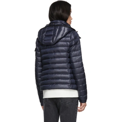 Shop Moncler Navy Down Bleu Jacket In 778 Navy