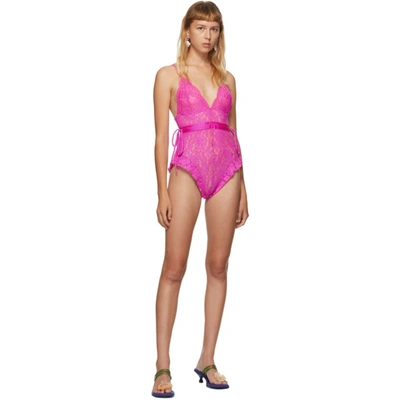 Shop Im Sorry By Petra Collins Ssense Exclusive Pink Lace Bodysuit