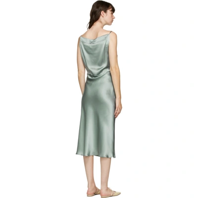 Shop Le Kasha Green Silk Tsaidam Mid-length Dress In Light Green