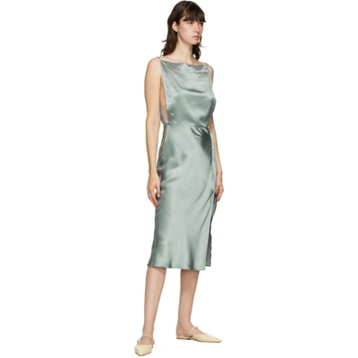 Shop Le Kasha Green Silk Tsaidam Mid-length Dress In Light Green