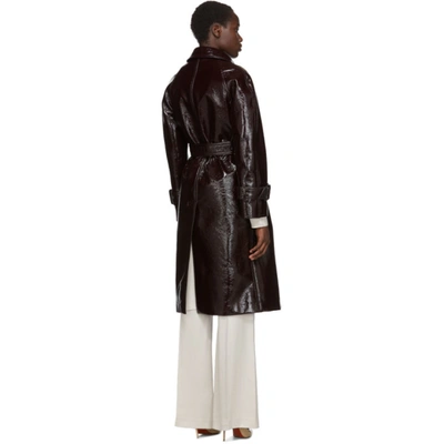 Shop Joseph Burgundy Coated Felt Trench Coat In 1610 Maroon