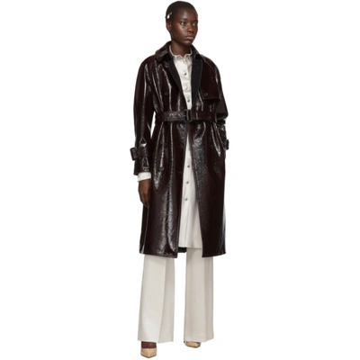 Shop Joseph Burgundy Coated Felt Trench Coat In 1610 Maroon