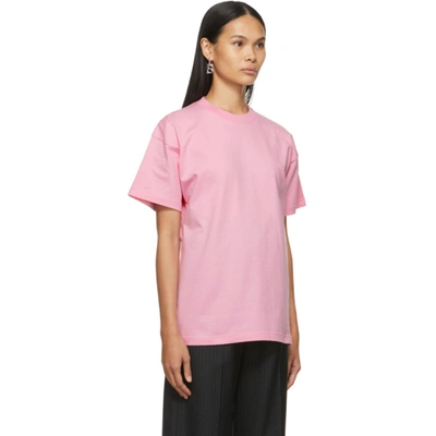 Shop Balenciaga Pink Large Fit Logo T-shirt In 5700 Pink