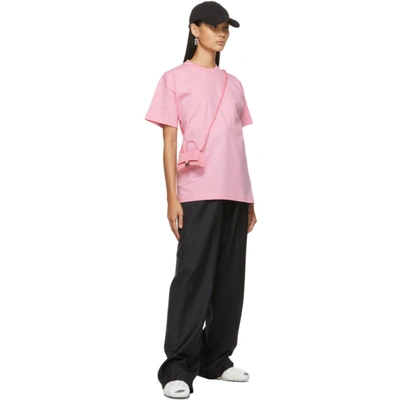 Shop Balenciaga Pink Large Fit Logo T-shirt In 5700 Pink