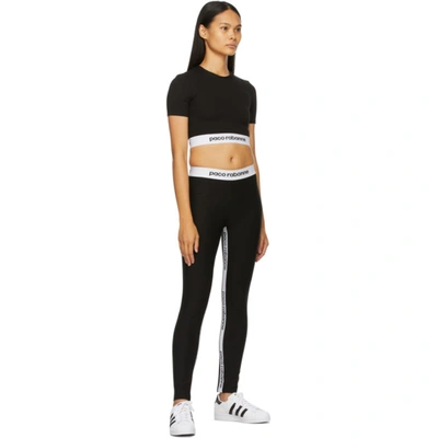 Shop Paco Rabanne Black Cropped Active Logo Sport Top In P001 Black