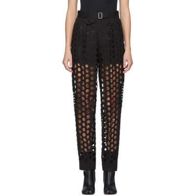 Shop Maison Margiela Black Bull Belted Trousers In 900 Black