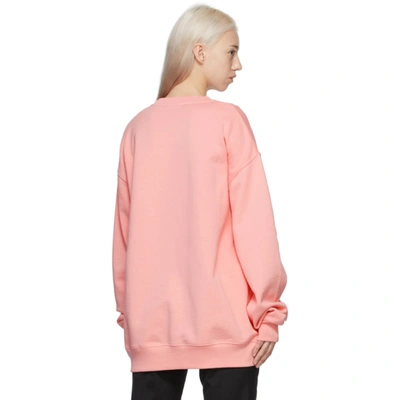Shop Acne Studios Pink Crewneck Patch Sweatshirt In Ad1 Blush