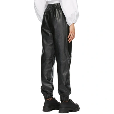 Shop Ganni Black Lambskin Pants In 099 Black