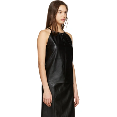 Shop Aeron Ssense Exclusive Black Faux-leather Alicia Tank Top In 002 Black