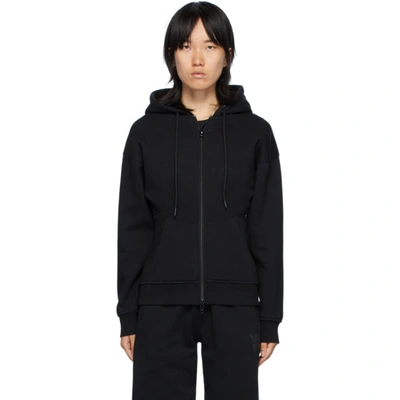 Shop Alexander Wang T Black Sculpted Zip-up Hoodie In 001 Black