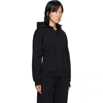 Shop Alexander Wang T Black Sculpted Zip-up Hoodie In 001 Black