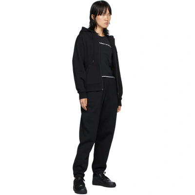 Shop Alexander Wang T Black Sculpted Zip-up Hoodie In 001 Black