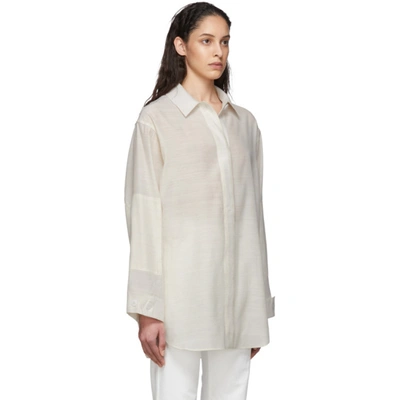 Shop Jacquemus Off-white 'la Chemise Loya' Shirt In Ecru