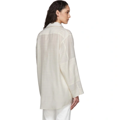 Shop Jacquemus Off-white 'la Chemise Loya' Shirt In Ecru