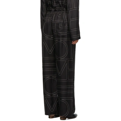 Shop Totême Toteme Black Vizelle Monogram Lounge Pants In 925 Black M