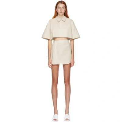 Shop Jacquemus Beige Arle Dress In Natural