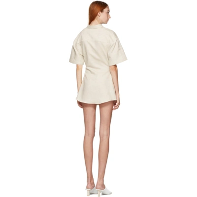 Shop Jacquemus Beige Arle Dress In Natural