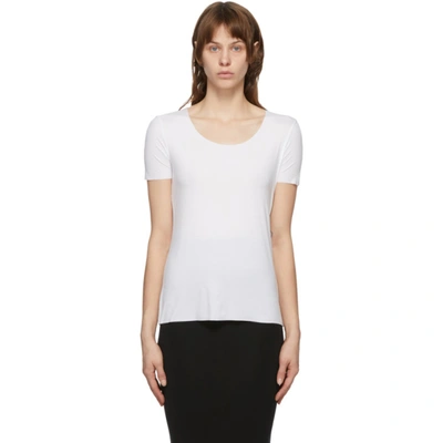 Shop Wolford White Aurora Pure T-shirt In 1300 White