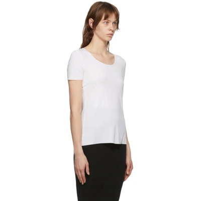 Shop Wolford White Aurora Pure T-shirt In 1300 White