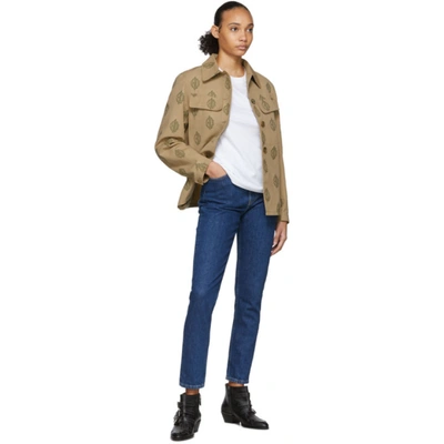 Shop Chloé Tan Monogram Jacket In 24i Chestnu