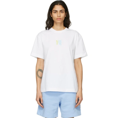 Shop Alexander Wang White Puff Logo T-shirt In 100 White