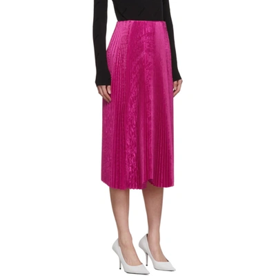 Shop Balenciaga Pink Pleated Kick Skirt In 5510 Fuchsi