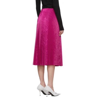 Shop Balenciaga Pink Pleated Kick Skirt In 5510 Fuchsi
