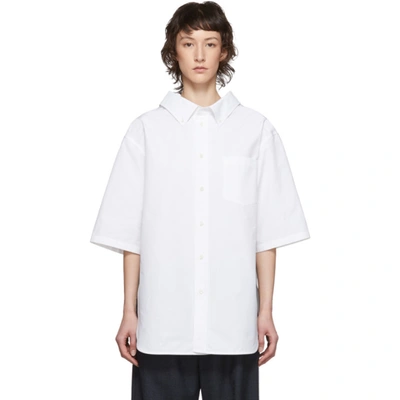 Shop Balenciaga White Swing Short Sleeve Shirt In 9000 White