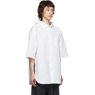 Shop Balenciaga White Swing Short Sleeve Shirt In 9000 White