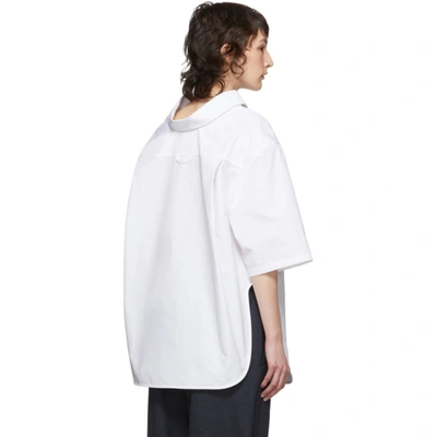 Shop Balenciaga White Swing Short Sleeve Shirt In 9000 White